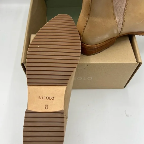 Nisolo Tan Ankle Boots with Elastic Side Panel - Picture 3 of 5